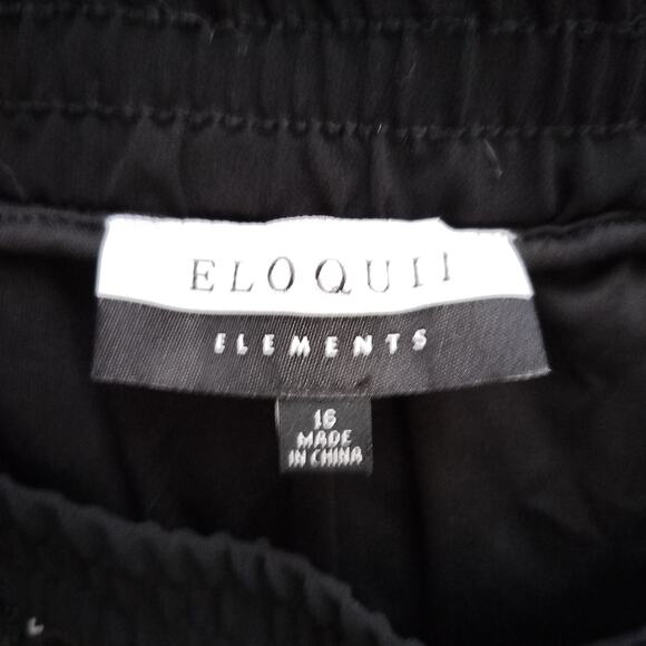 Eloquii Elements Size 16 Black Sequin Party Ankle Pants Holiday - Picture 4 of 5